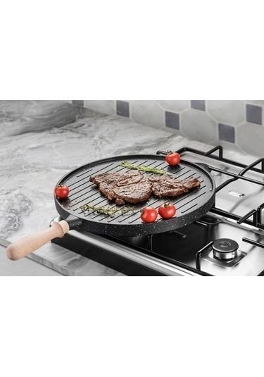 Tava Granit Gözleme Izgara Döküm Çift Taraflı 36 CM Erendemir