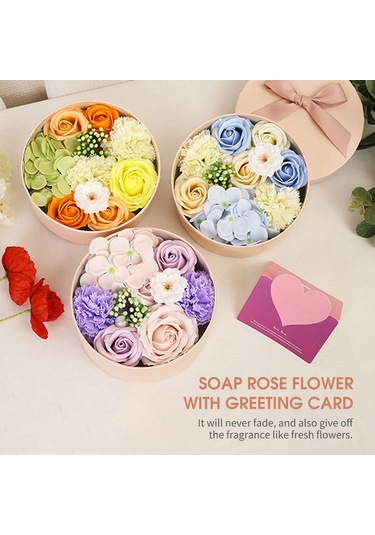 Ximistore9 Romantik Gül Sabun Çiçeği Hediye Kutusu - Mor Renk, Şık Tasarım Ve Özel Tebrik Kartı Dahil