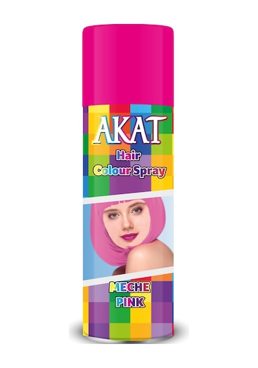 Akat Renkli Saç Spreyi Meche 180 ML Pembe
