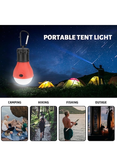 Gajeena Taşınabilir 3 Led Modlu Yüksek/düşük/sos Abs Su Geçirmez Kamp Feneri, Çadır Ağaç Dalı Askı Deseni, 60 Lumens Sarı Kartlı Paket Çok Renkli