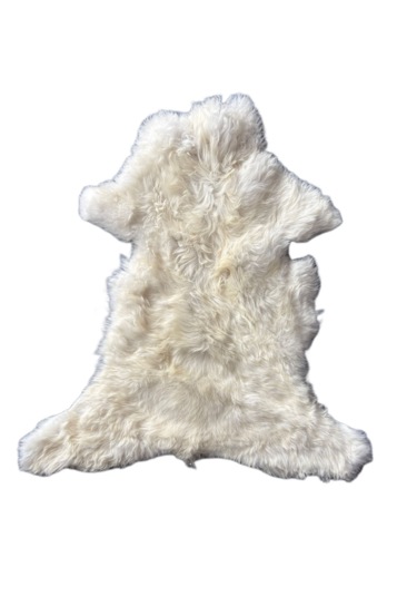 Gerçek Uzun Tüylü Koyun Postu - Naturel Uzun Tüylü Koyun Postu - Doğal Post Paspas Beyaz