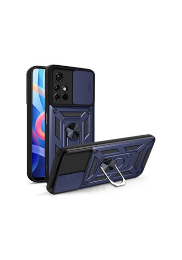 Smcase Xiaomi Redmi 10 2022 Kılıf Kamera Korumalı Yüzüklü Tank
