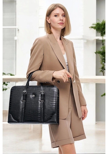 Terzi Bey Unisex Lüx Ofis Evrak Laptop Çantası 14 Ve 15.6" Siyah