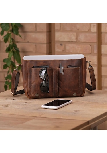 Modica Toscana Hakiki Deri Postacı Ve Evrak Çantası Zanaatkârlığın Zamansız Yorumuyla Tanışın Kahverengi