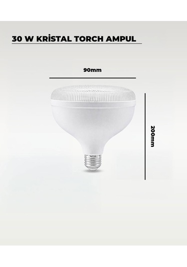 30w Kristal Torch Led Ampul Beyaz Işık