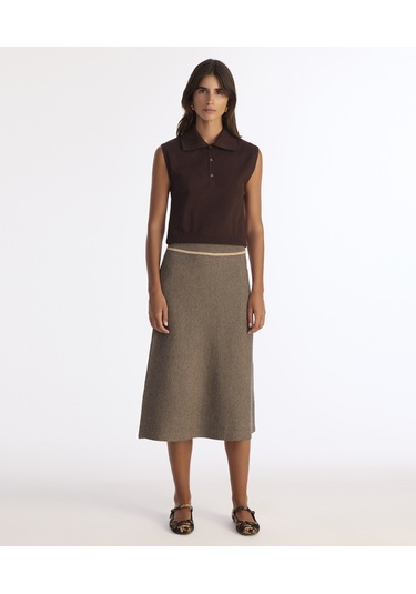 Yargıcı A Form Triko Etek 25kket4015x 059 Gri