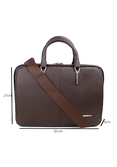Kadın Kahverengi İpad Notebook 13 & 14 İnç Laptop Ve Evrak Çantas Kahverengi