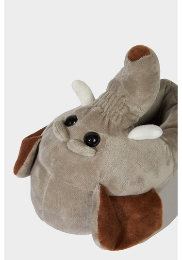 Defacto Erkek Çocuk Fil Temalı Düz Taban Panduf F1939a825wngr2 Gri-gr2