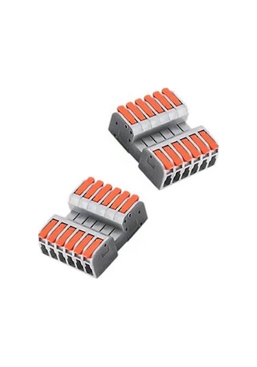 Koodmax 10 Adet Hızlı Kablo Ekleme Birleştirme Konnektörü - Altılı Klemens - Bağlantı Kesme Özellikli