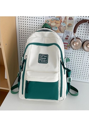 Yeni Kontrast Renkli Çok Amaçlı Sırt Çantası Büyük Kapasiteli Moda Rahat Sırt Çantası Ortaokul Öğrencisi Okul Çantası B865o9 Diğer