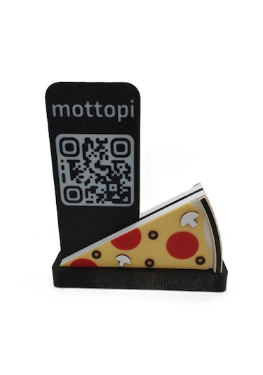 Qr Menü Standı Pizza Dilimi / Dijital Menü Modern Stand,qr Menü Masaüstü Standı 1 Adet