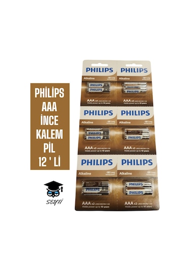 Philips Aaa İnce Kalem Pil 12 'li