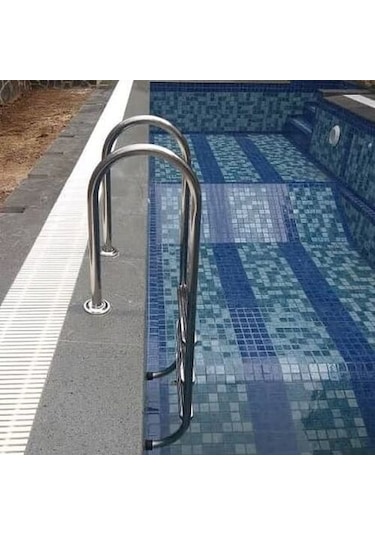 DEV PASLANMAZ 5 Basamak Muro Havuz Merdiven AISI 316 Kalite