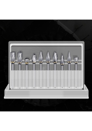 Yihemaoyi 10 Parça Karbür Freze Seti Tungsten Çelik Tek-kesim