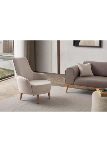 Rebull 3+1 Koltuk Takımı Kahverengi + Sütlü Kahve