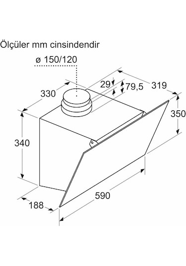 Profilo DVK6J361 59 CM Duvar Tipi Davlumbaz