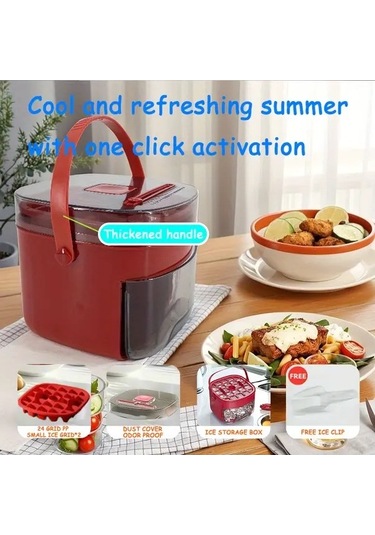 Fastbuy Challenger Taşınabilir Buz Makinesi, Alev Kırmızısı, Büyük Kapasiteli, Çift Katmanlı, Elektriksiz, Tasarım, Kullanış Kırmızı