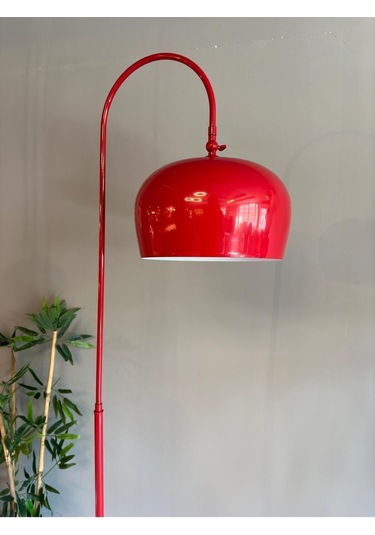 Kırmızı Lambader Hareketli Başlık Modern Dekoratif Metal Oturma Odası Çalışma Odası Zemin Lambası 6940 Kırmızı