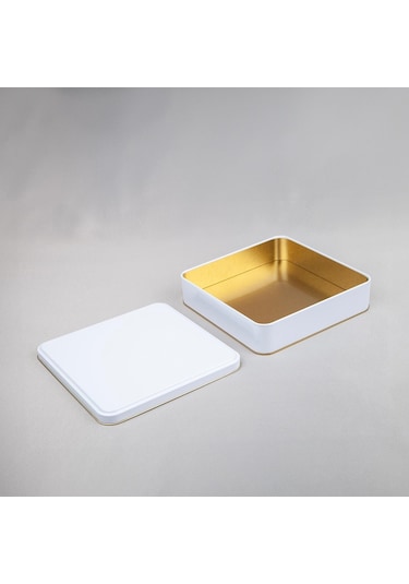 Beyaz Metal Kutu 19,2x19,2x4,5 Cm