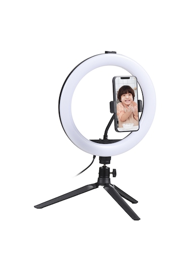 10" Led Video Konferans Aydınlatması Halka Işık Siyah Siyah