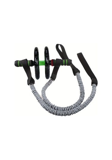Willowhaven Gri Abdominal Roller Esneme Bandı Evde Karın Kası Egzersiz Ekipmanları 2li Set