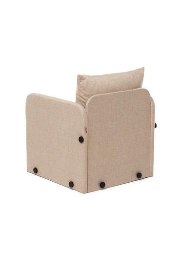 Pafu Saga Tekli Katlanır Yataklı Koltuk Keten Krem