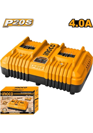 Ingco FCLI2034E Hızlı Akıllı Şarj Cihazı 20V 4.0Ah 2 Portlu