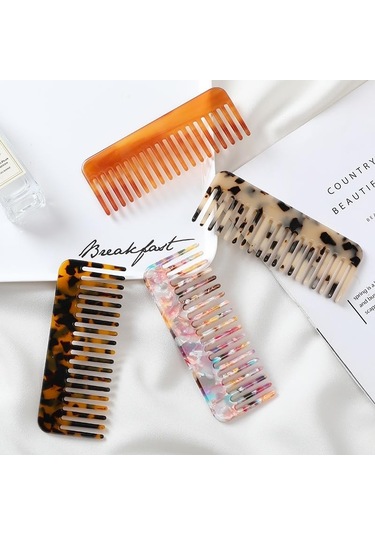 1 Adet Renkli Asetat Saç Tarağı Saç Açma Fırçası Taşınabilir Saç Şekillendirici Tarak Kuaför Tarağı