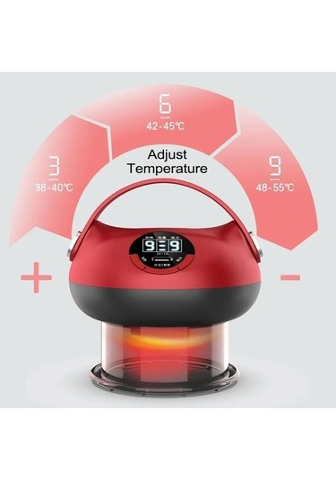 Wondernest Vakum Tedavisi Masaj Kazıma Jialan Isıtma Elektrikli Çukurluğu Mm Siyah - Kırmızı