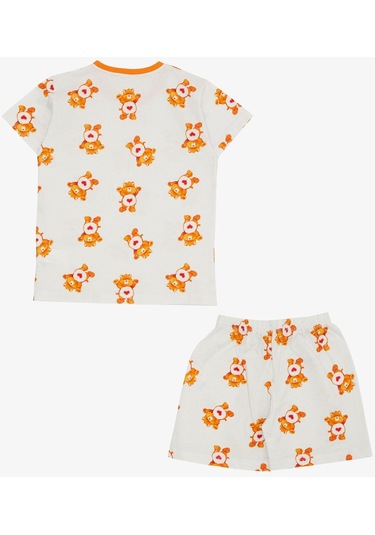 Breeze Kız Çocuk Şortlu Pijama Takımı Kalpli Bebek Ayıcık Desenli 4-8 Yaş, Beyaz-beyaz Beyaz