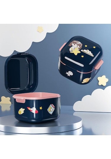 Dolıty Ortodontik Saklama Kutusu Su Geçirmez Toz Kare-mavi