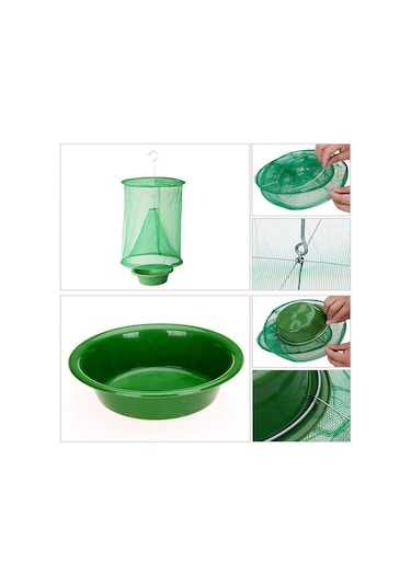 Symbee Yüksek Verimli Askıda Sineği Yakalama Kafesi - Anti-korozif Ağızlı Plastik Kova İle Ev, Çiftlik, Restoran Uygulamalı Sineği Tutucu