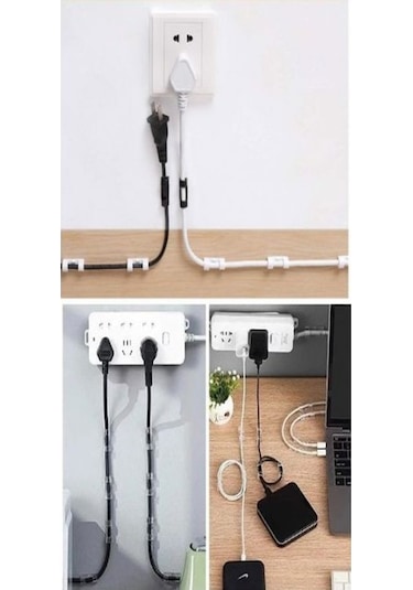 20 Adet Kablo Düzenleyici Duvar Fayans Cam Kablo Tutucu Yapışkanl