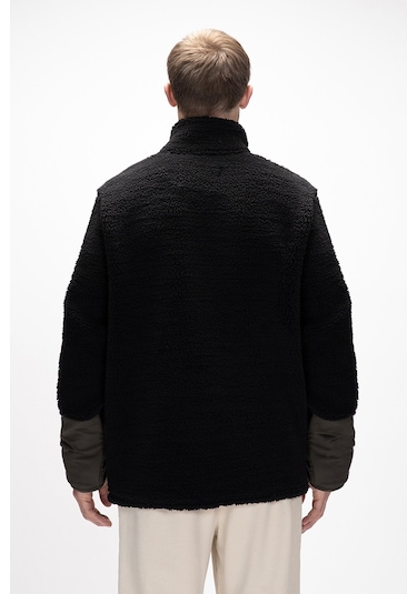 Bomb Si Yah Yarım Fermuarlı Erkek Polar Siyah