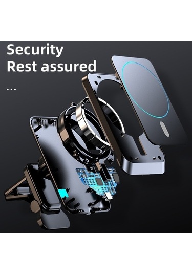 Wondernest Jjt-969 15w Maksimum Çıkışlı Manyetik Araç Şarj Braketi Kablosuz Hava Çıkış Beyaz Beyaz