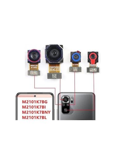 Telefon Kulübesi Xiaomi Redmi Note 10s Uyumlu Arka Kamera Full + Tamir Seti