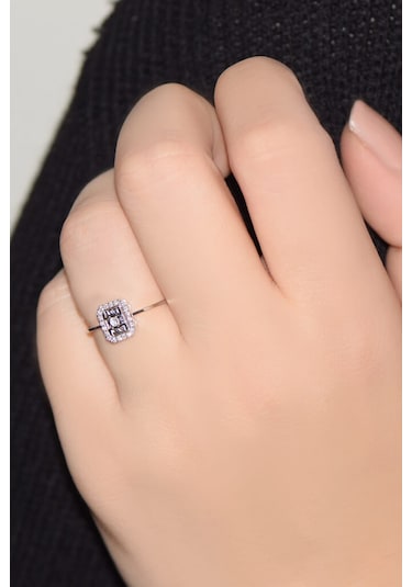 Modern Tasarım 0.09 Ct Baget Pırlanta Yüzük