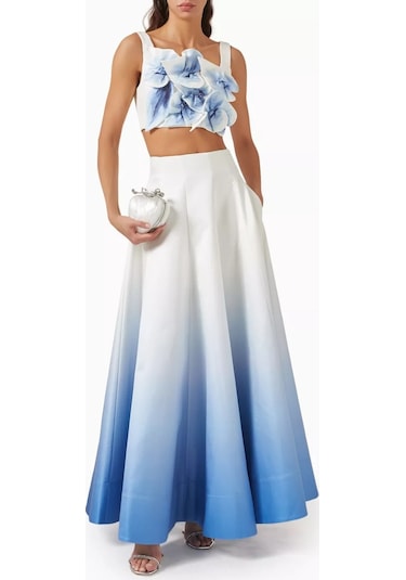 Acler Cragiburne Floral Appliqué Bluz, Ivory, Midnight Çok Renkli