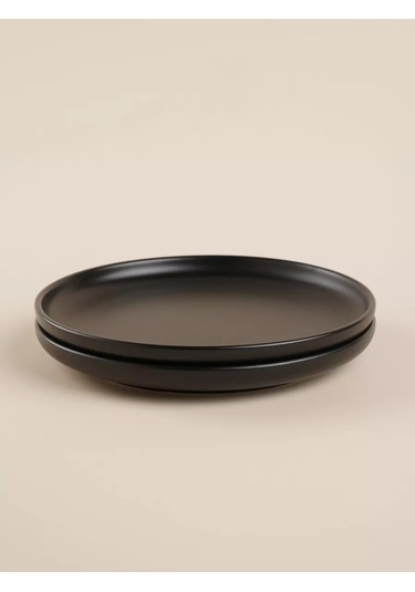 Sl Home 2 Parça "dark" Porselen Yemek Tabakları Seti, 20,5 Cm Çap 200580857 Siyah
