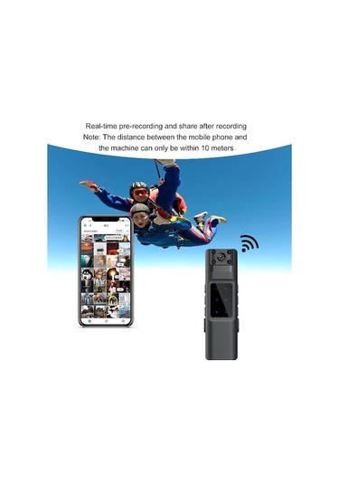 Tongxida Taşınabilir Spor Video Kaydedici, 1000mah Şarj Edilebilir Pil, 1080p Wi-fi Kamera, Su Geçirmez/dayanıklı Uzun Ömürlü Siyah