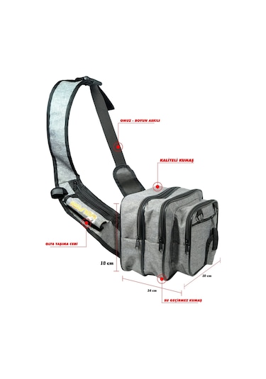 Wolfish Spin Lrf Balıkcı Çantası Gri