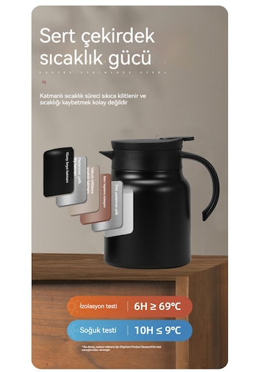 Paslanmaz Çelik Haşlanmış Demlik Büyük Kapasiteli Yalıtımlı Tence