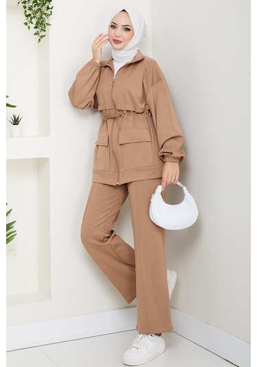 Kapak Cepli Oysho İkili Takım 1652 - Vizon Vizon