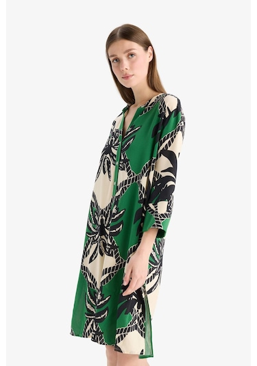 DeFacto 	Regular Fit Desenli Plaj Elbisesi-Fall in Love D0452AX25SMGN512