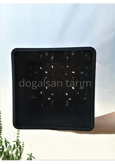 10 Adet 15 Lt Kare Üretim Saksısı Siyah Saksı Fide Saksı