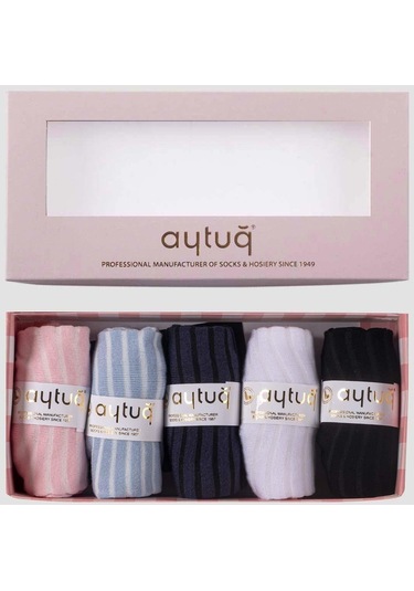 Aytuğ Kadın Bambu Patik Çorap 5 Çift Özel Kutulu Patik 34252