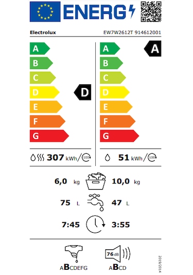 Electrolux EW7W2612T 700 Serisi Steamcare D 1600 Devir 10 KG  Çamaşır Makinesi