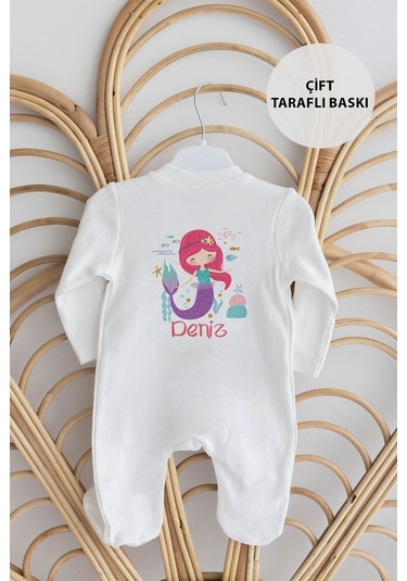 Lilabio %100 Organik Isme Özel Isimli 10lu Hastane Çıkışı Denizkızı Ekru