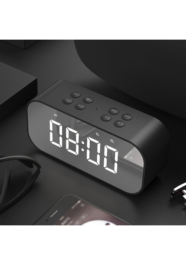 Suofeng Siyah Ultra Portatif Bt 5.0 Hoparlör -免提 Konuşma, Lcd Ekran, Alarm Ve Uyku Modu, 2000mah Pil İle Kaliteli Ses