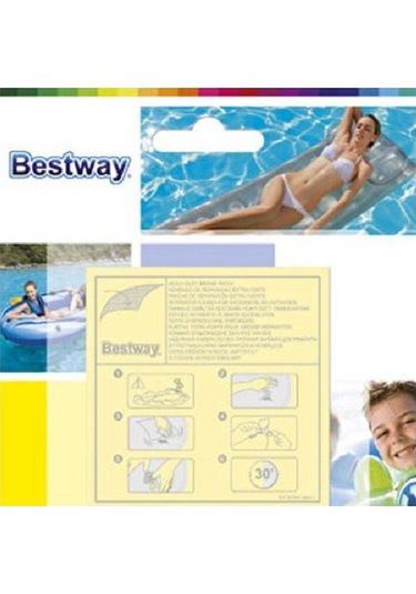 Bestway Şişme Yatak Yastık Havuz Oyuncak Onarım Yaması 62068 + Japon Yapıştırıcı Çok Renkli